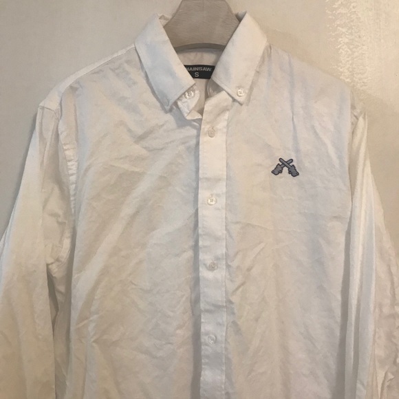 Chainsaw Shirt Button Down White Small Embroidered - Picture 8 of 16